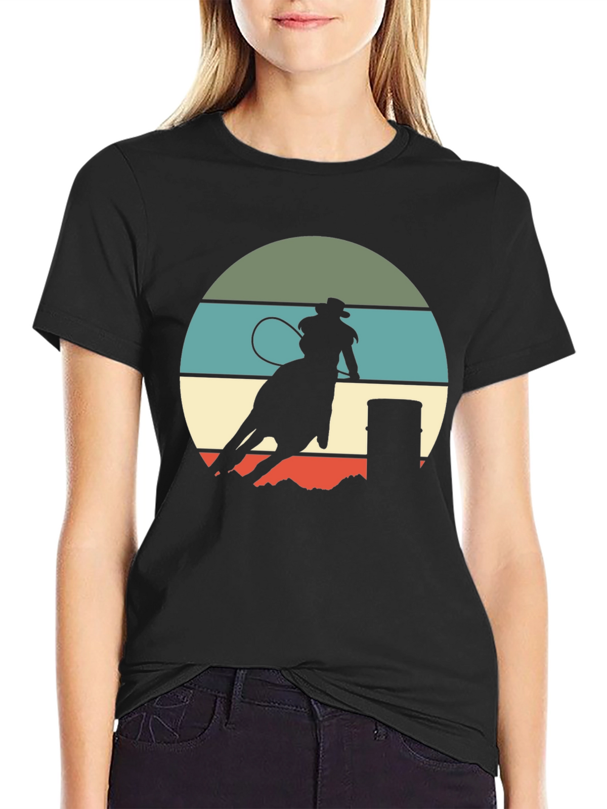 Retro Rodeo T-Shirt - Barrel Racing Design