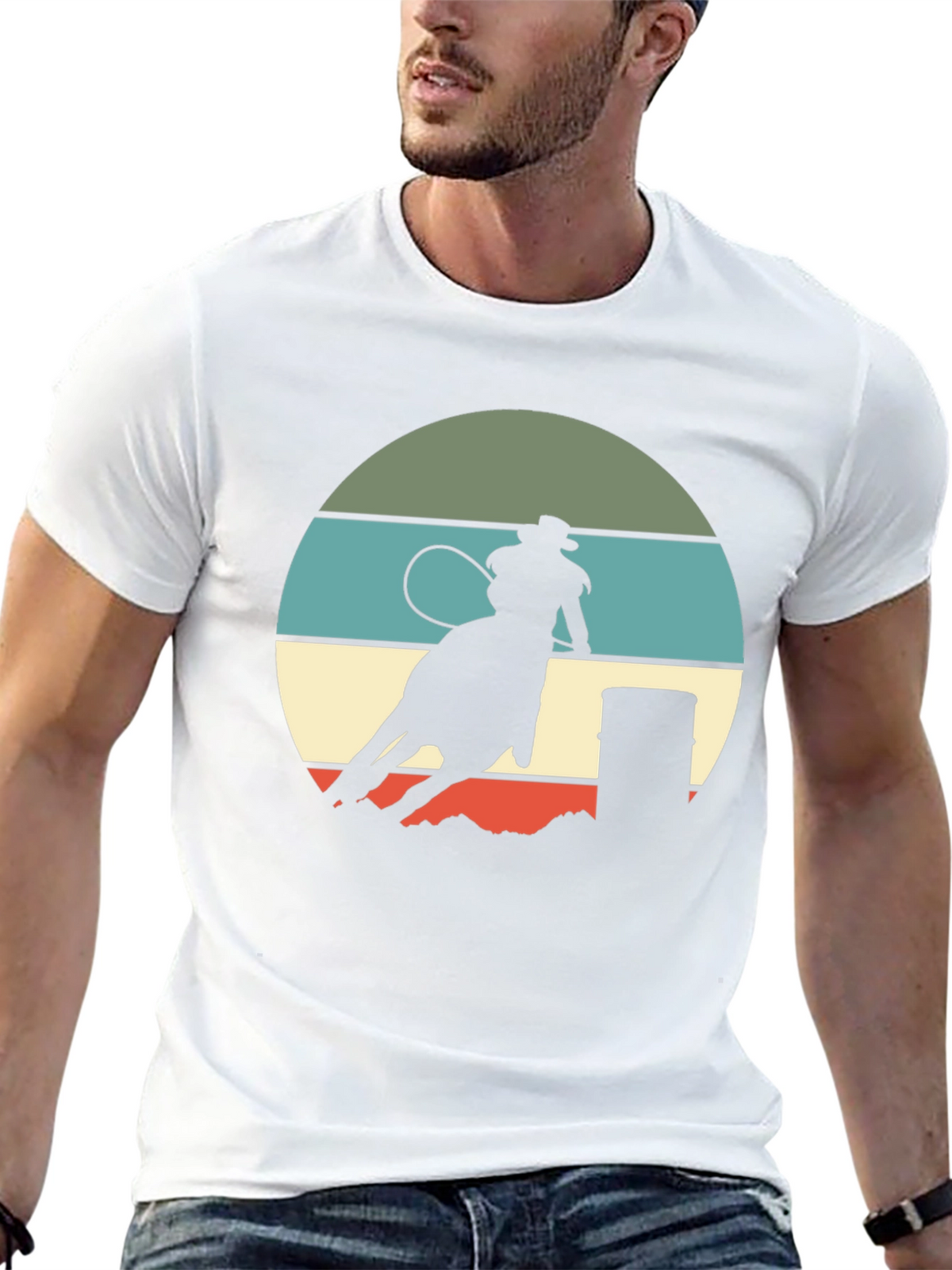 Retro Rodeo T-Shirt - Barrel Racing Design