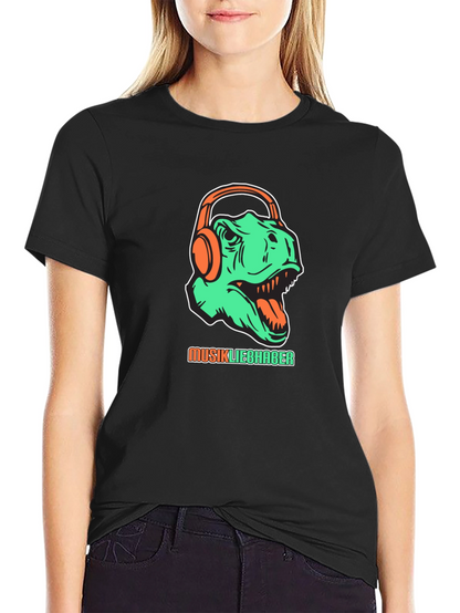 Dino Music Lover T-Shirt - Graphic Tee