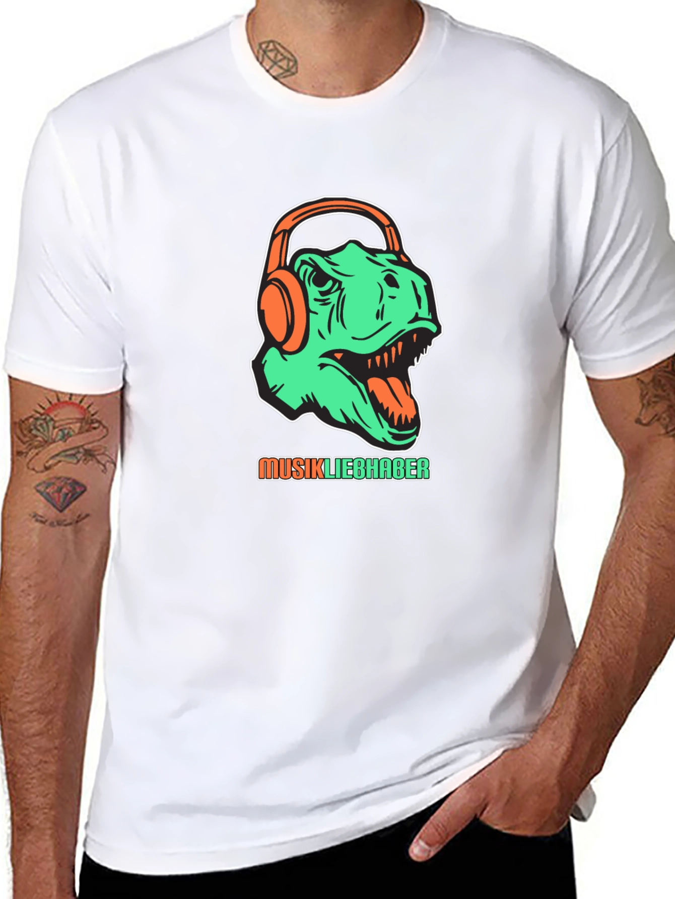 Dino Music Lover T-Shirt - Graphic Tee