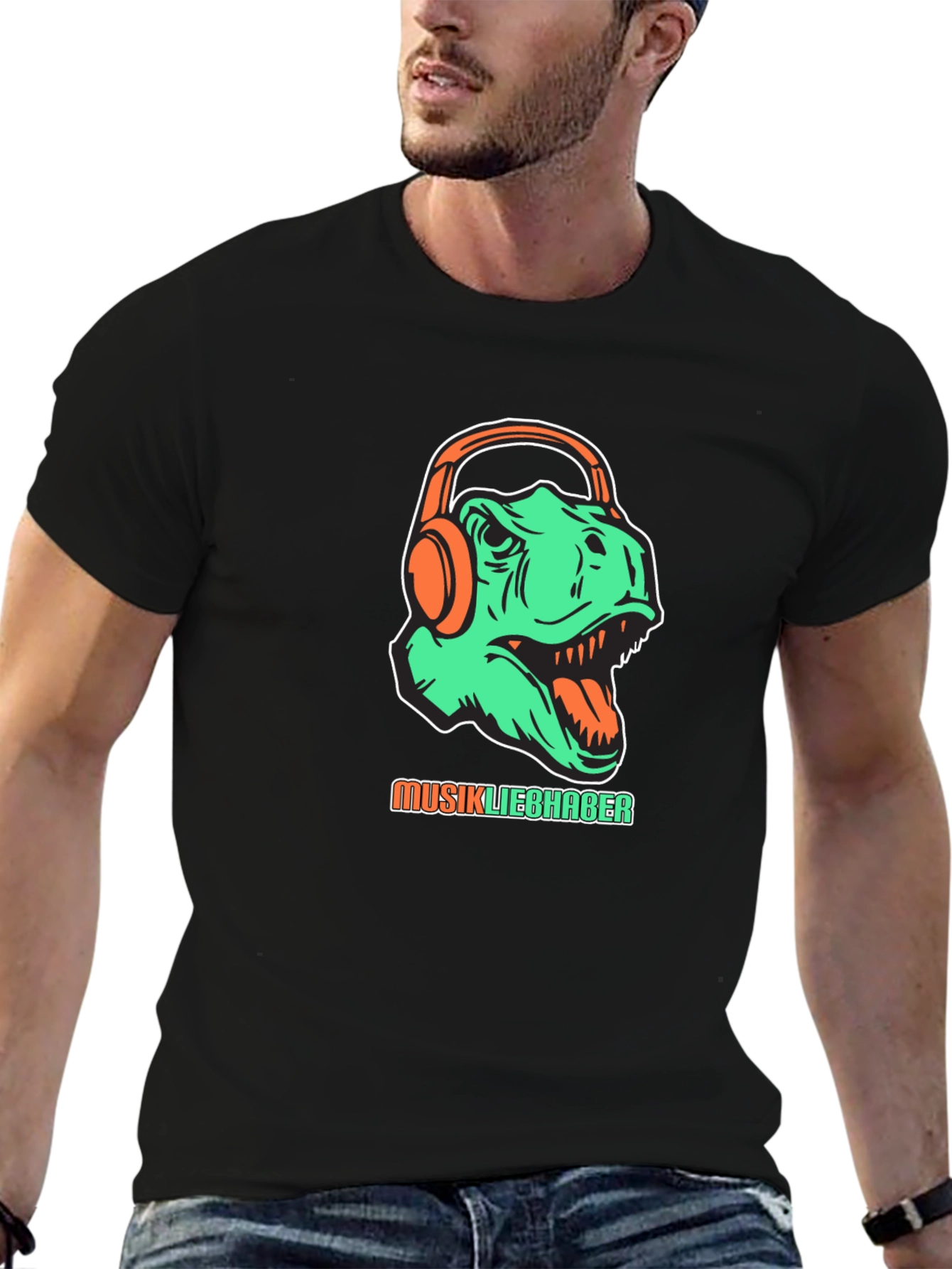 Dino Music Lover T-Shirt - Graphic Tee