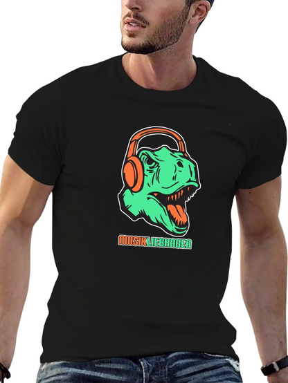 Dino Music Lover T-Shirt - Graphic Tee