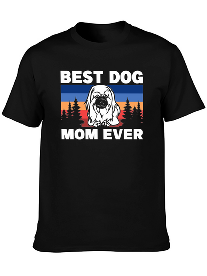 Best Dog Mom Ever T-Shirt - Cute Pekingese Design