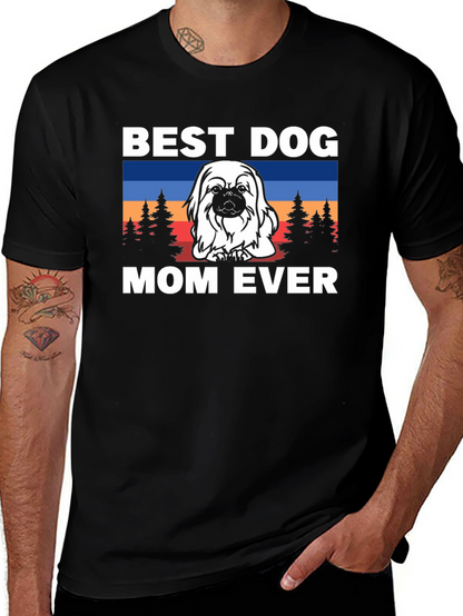 Best Dog Mom Ever T-Shirt - Cute Pekingese Design