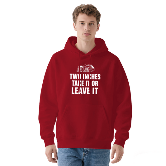 Two Inches Truck Red Hoodie, Unisex Funny Casual Comfort Pullover