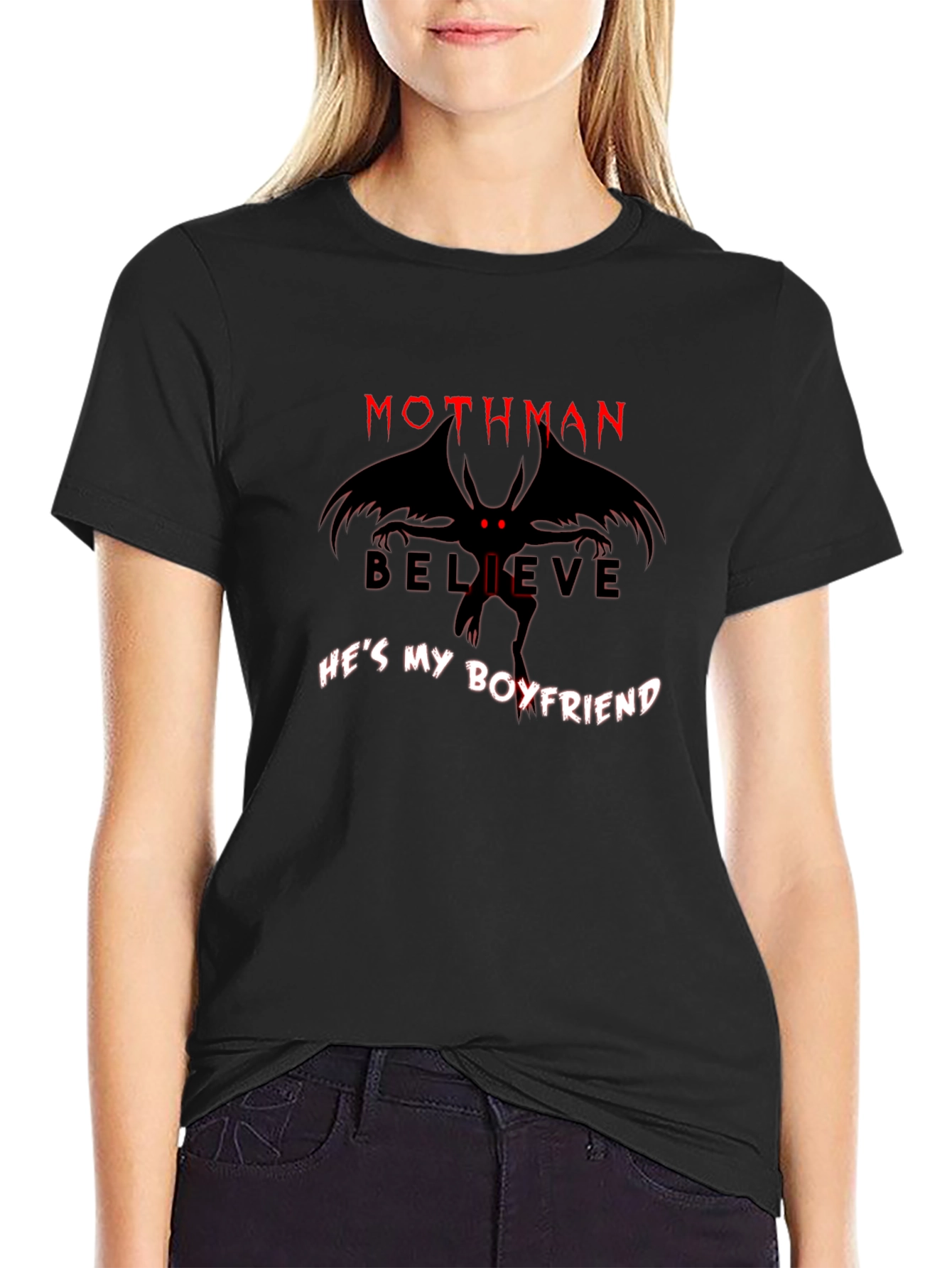 Mothman Believe Hes My Boyfriend Graphic Tee