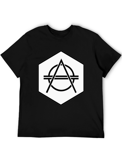 Geometric Hexagon Graphic Tee - Stylish Black T-Shirt
