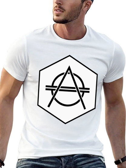 Geometric Hexagon Graphic Tee - Stylish Black T-Shirt