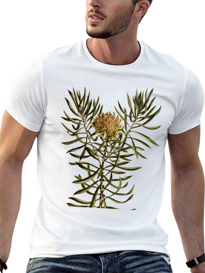 Botanical Print Black T-Shirt