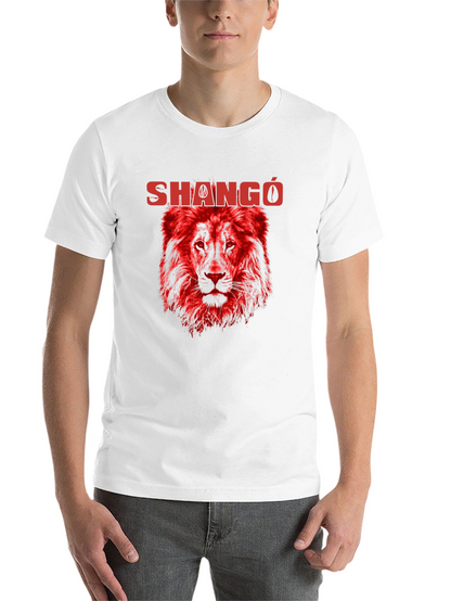 Shangó Lion Graphic T-Shirt - Bold Red Design