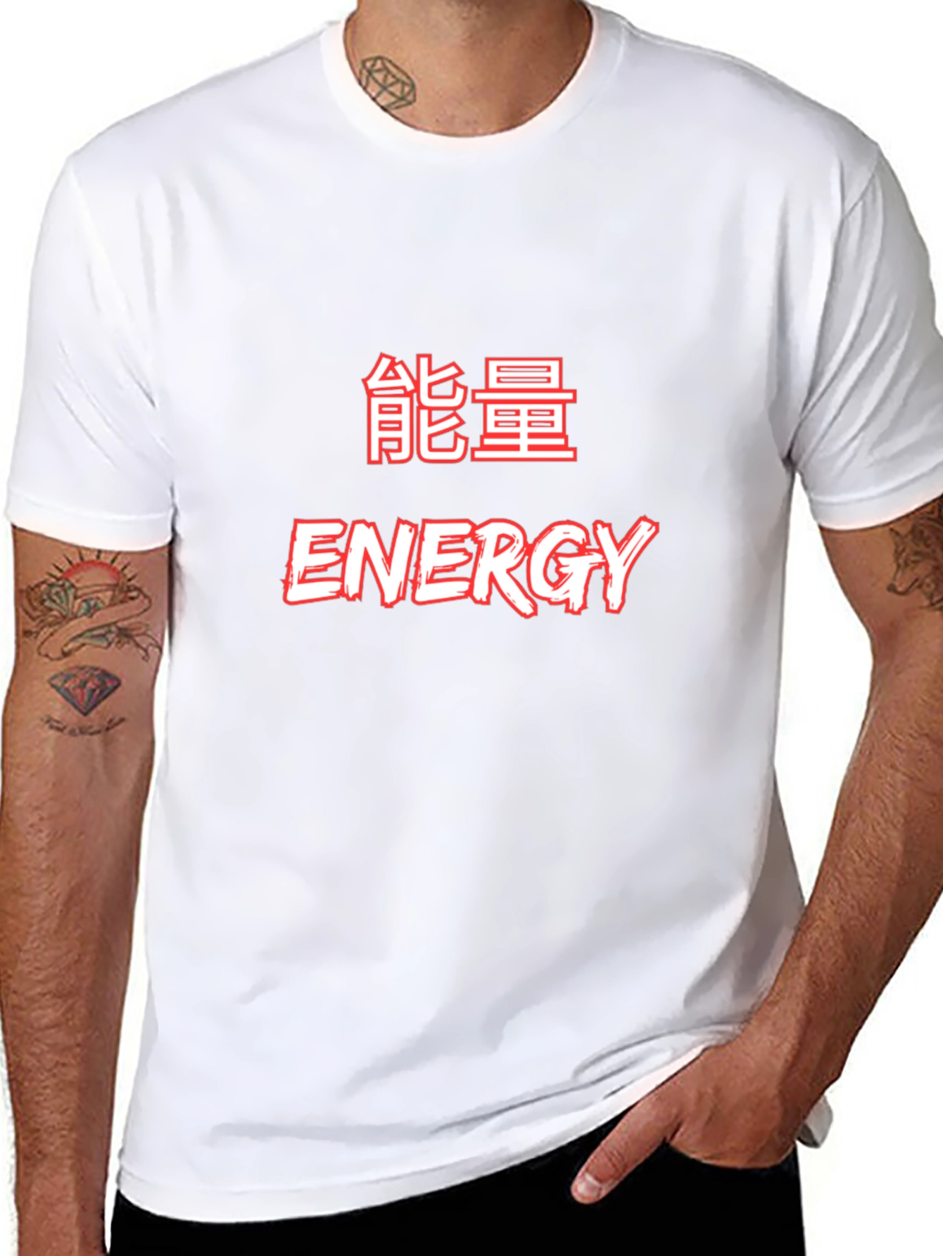 Energy Graphic T-Shirt - Black Crew Neck Tee