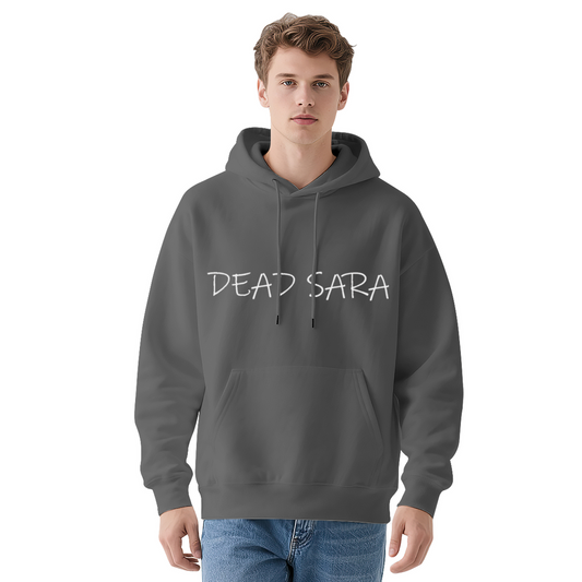 DEAD SARA Simple Handwritten Text Gray Hoodie, Rock Fan Comfort Hooded Top