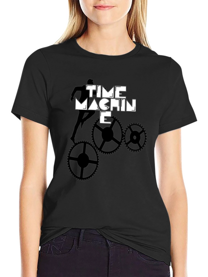 Time Machine Graphic Tee - Stylish Black Cotton T-Shirt