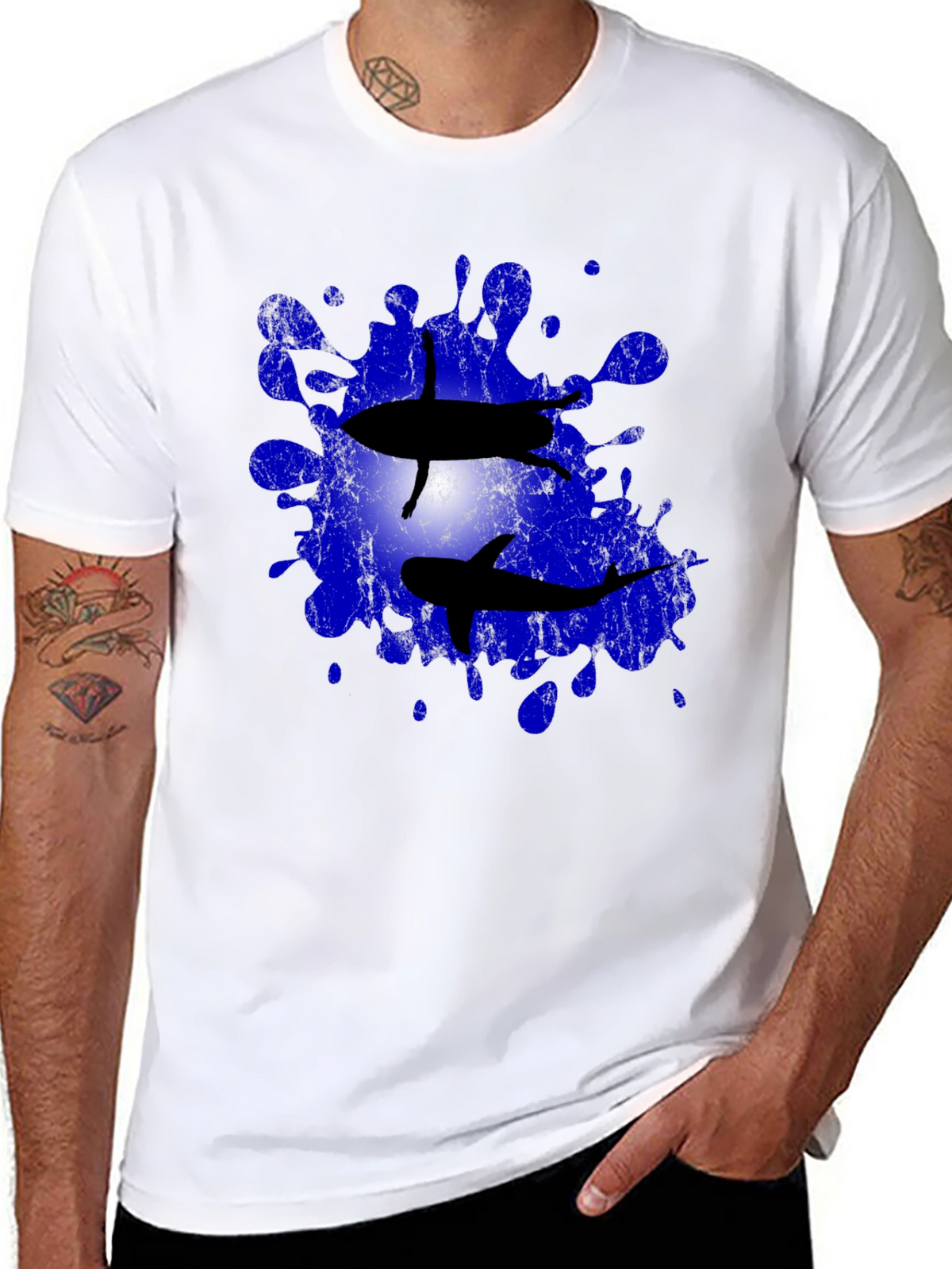 Shark Splash Tee - Unique Graphic T-Shirt