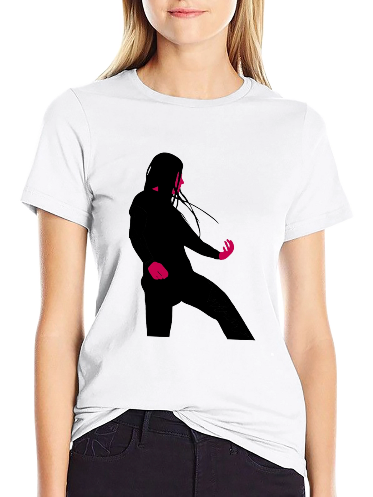 Silhouette Graphic Black Crew Neck T-Shirt