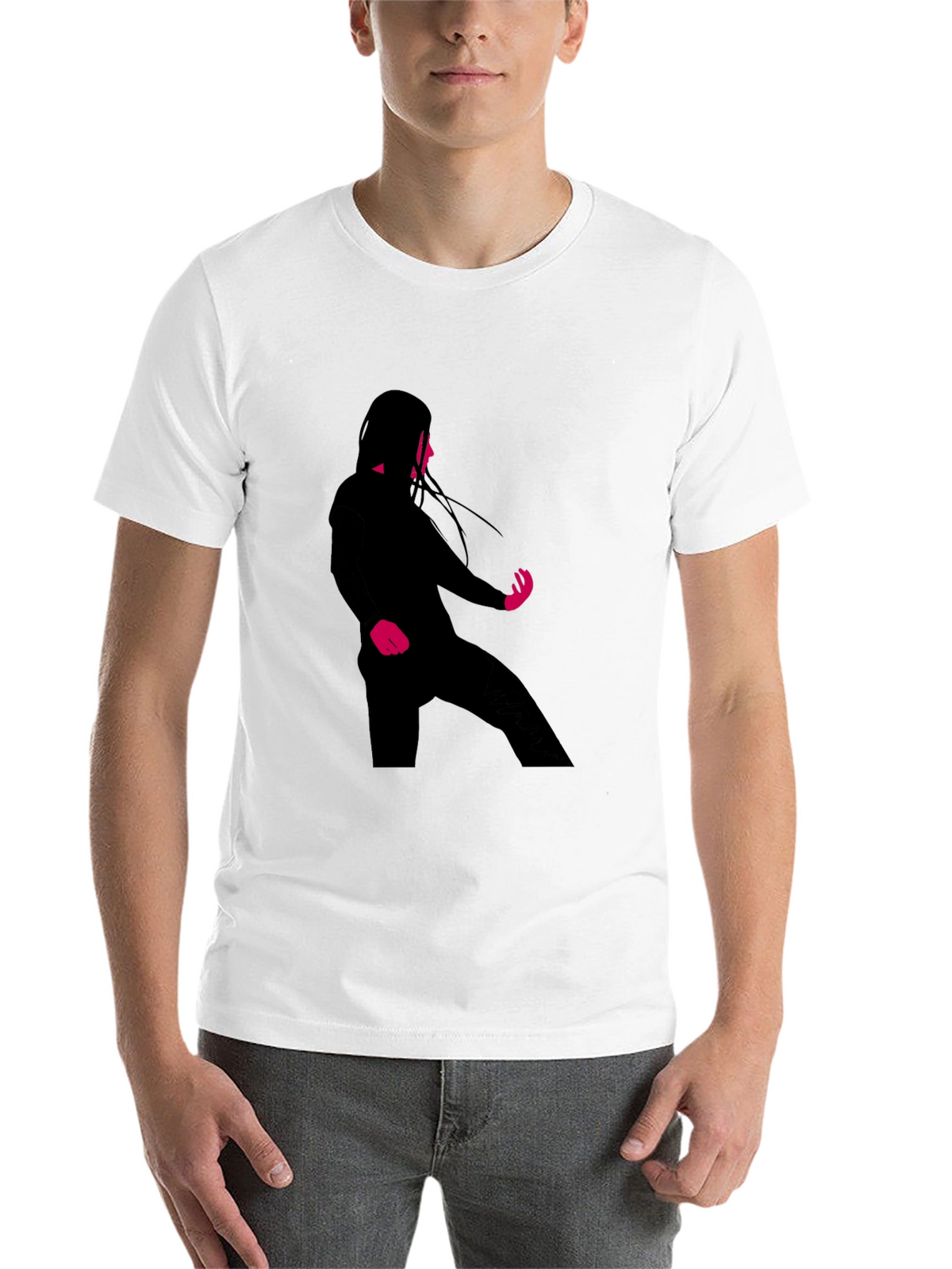 Silhouette Graphic Black Crew Neck T-Shirt