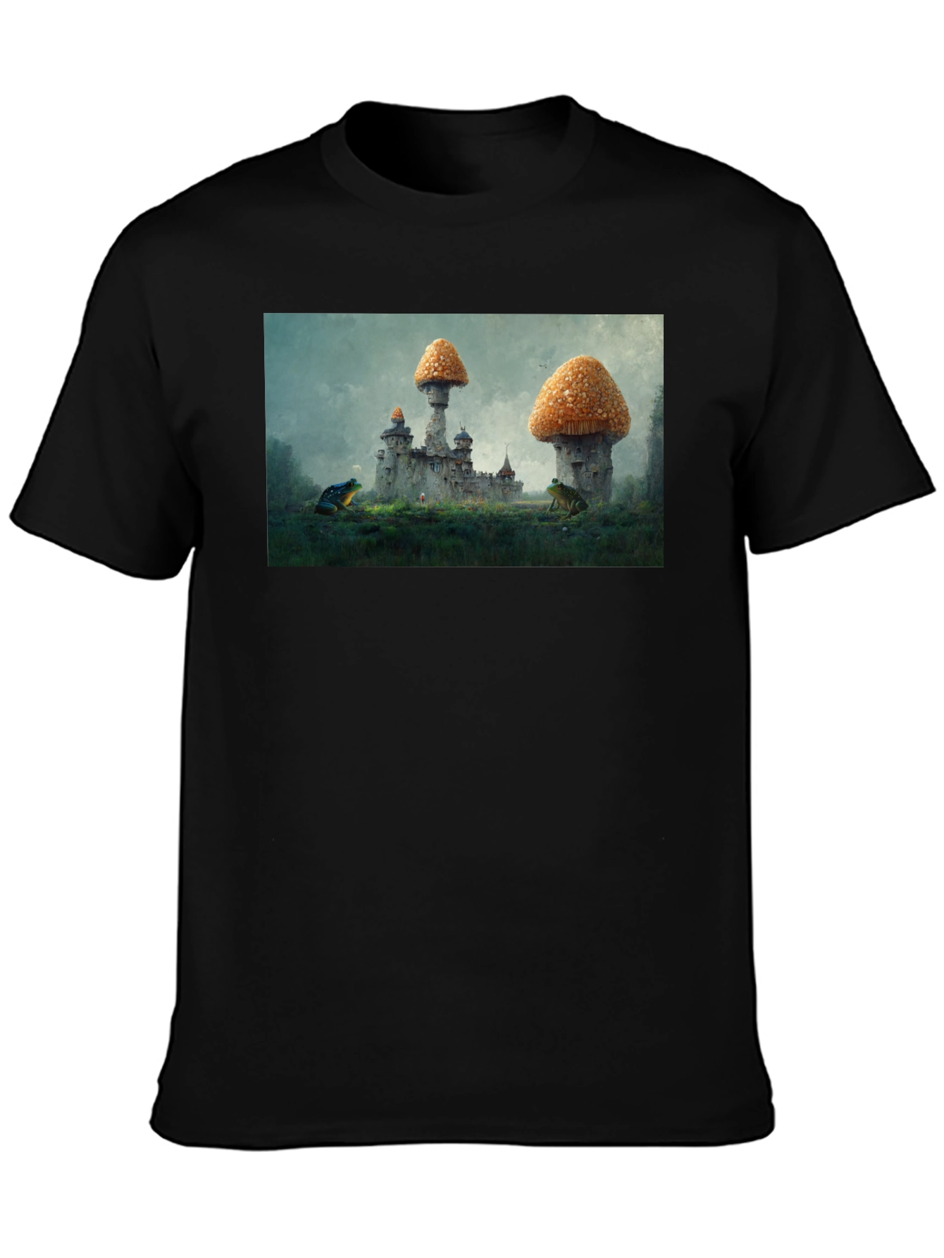 Mushroom Castle Black T-Shirt