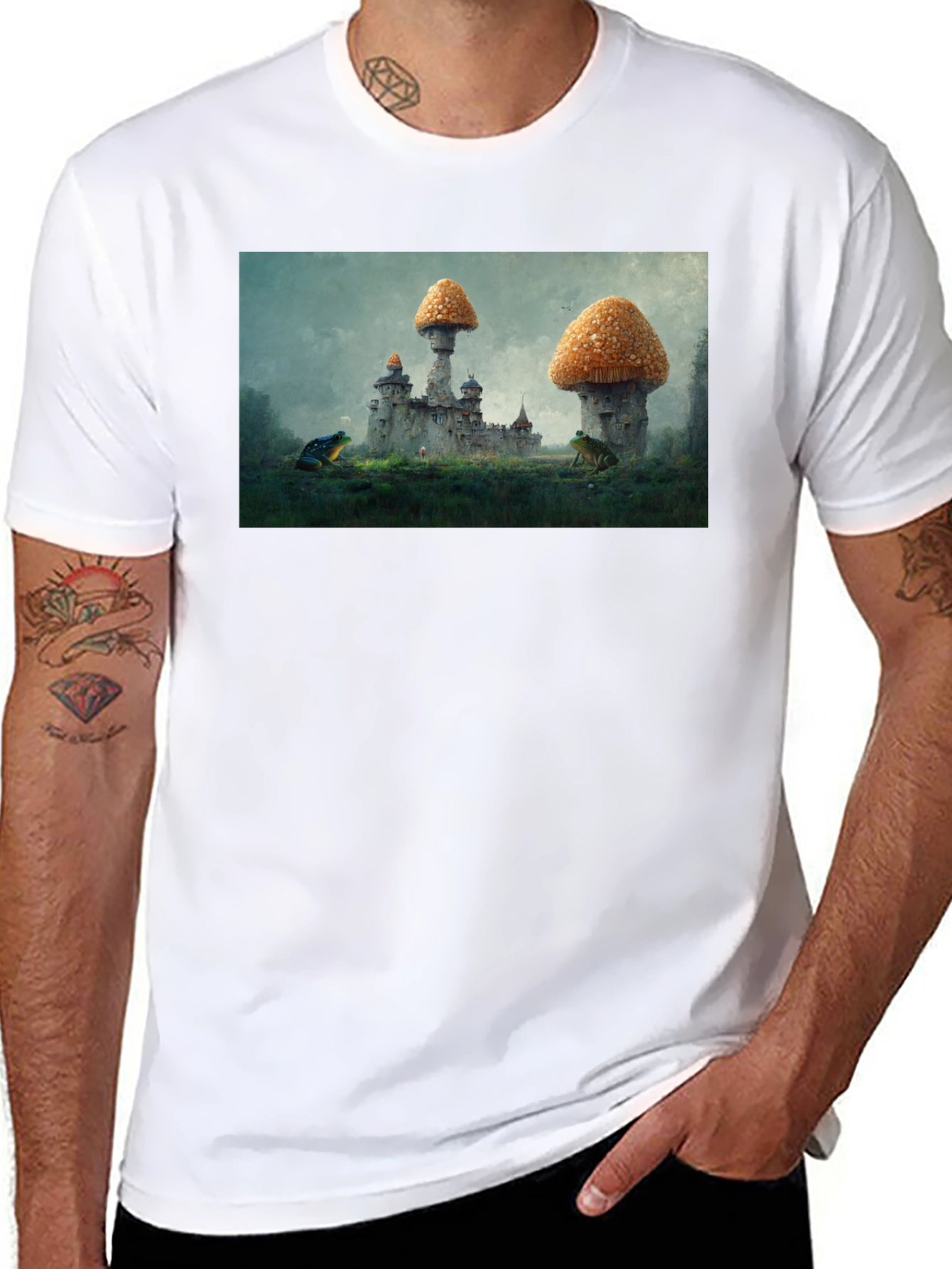 Mushroom Castle Black T-Shirt