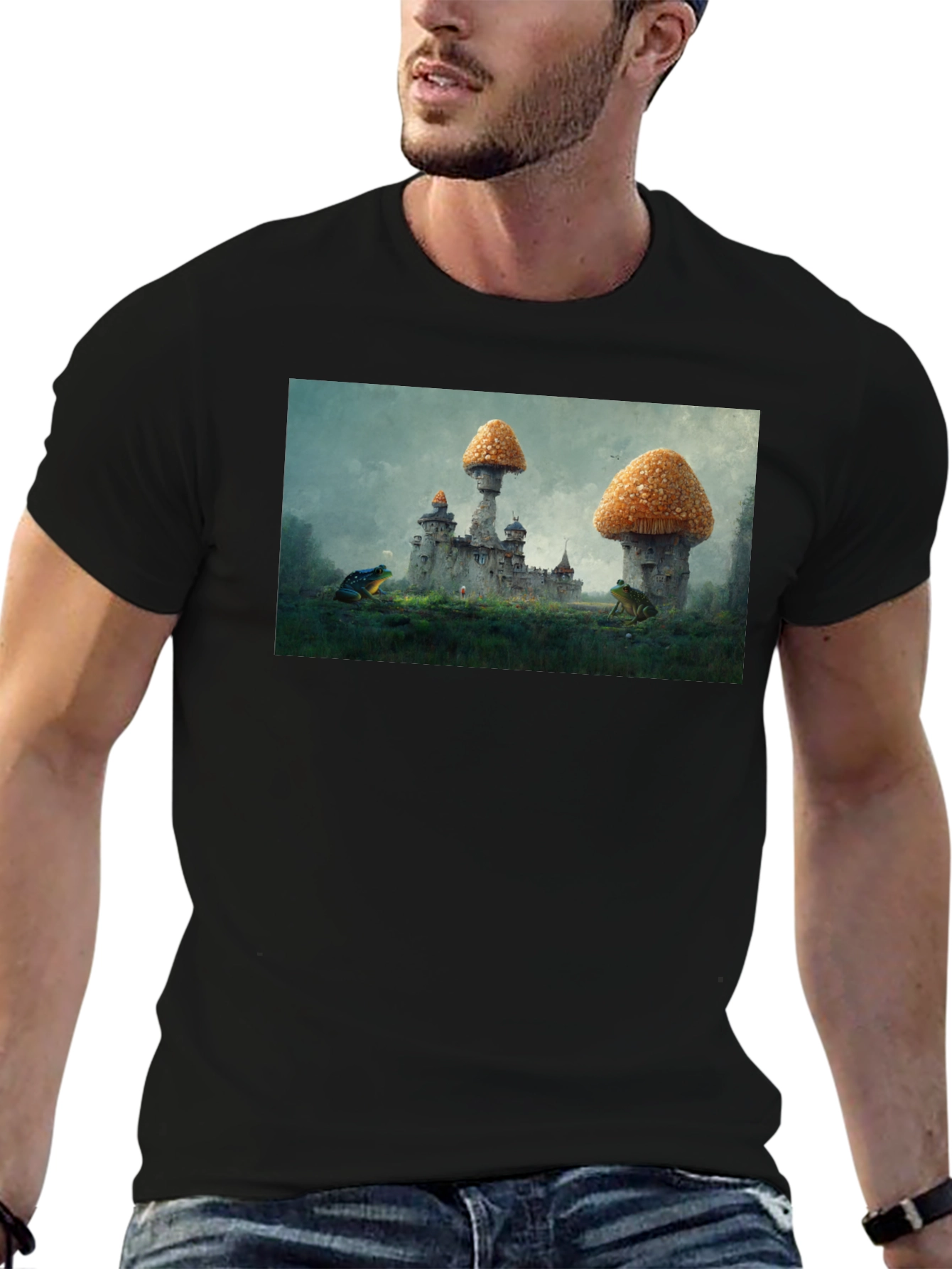Mushroom Castle Black T-Shirt