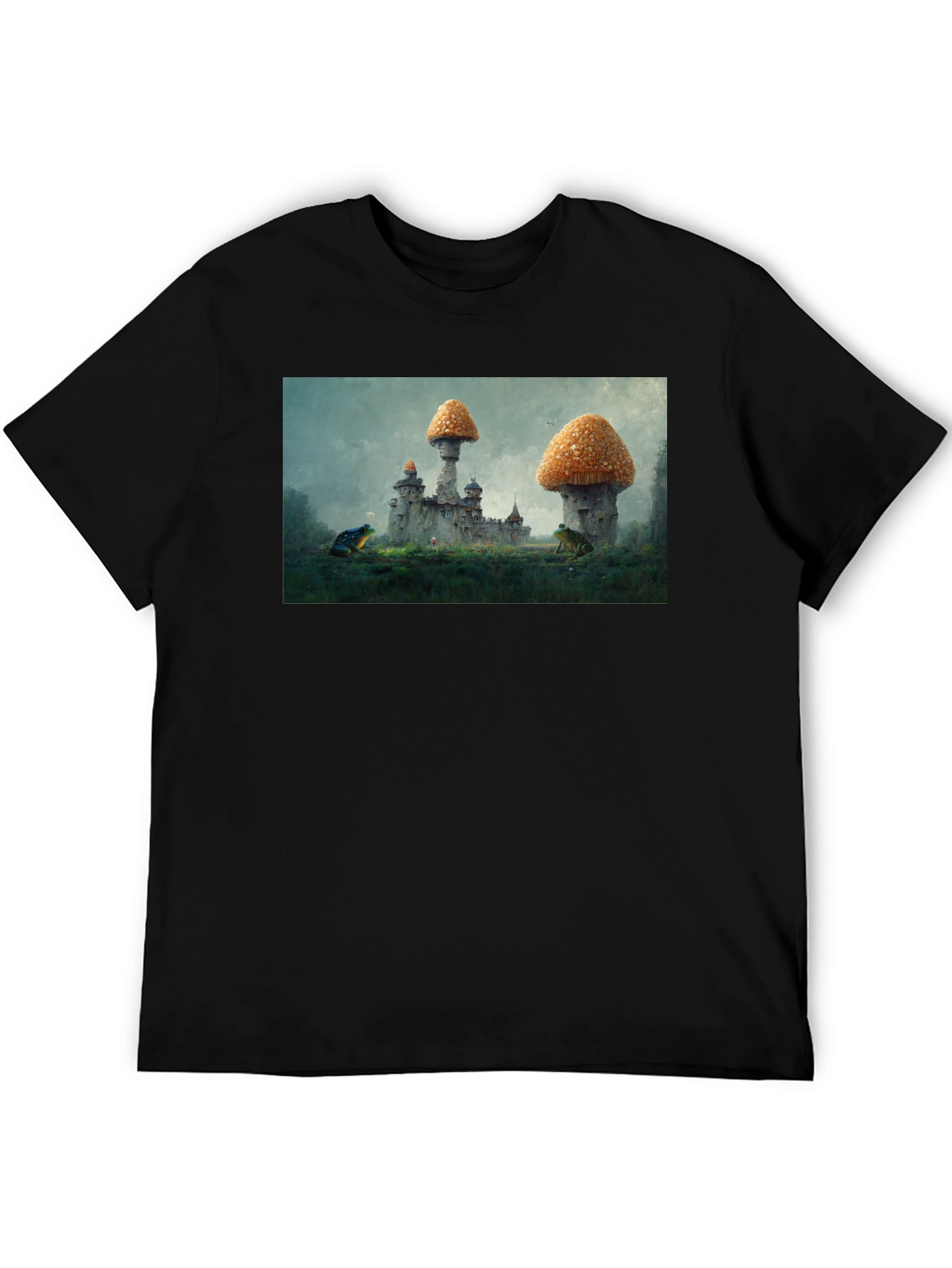 Mushroom Castle Black T-Shirt