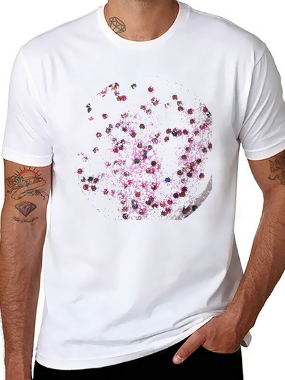 Abstract Floral Moon Black T-Shirt
