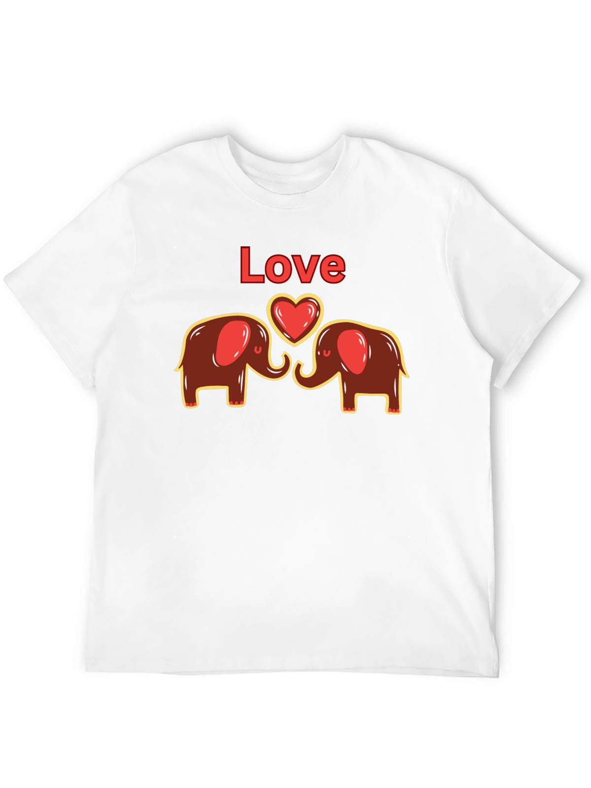 Elephant Love Graphic Tee - Cute Animal Design