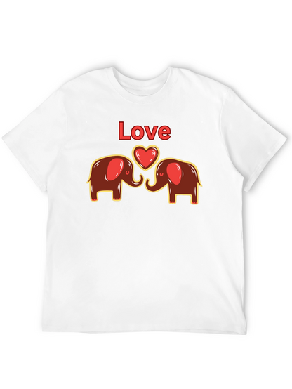 Elephant Love Graphic Tee - Cute Animal Design