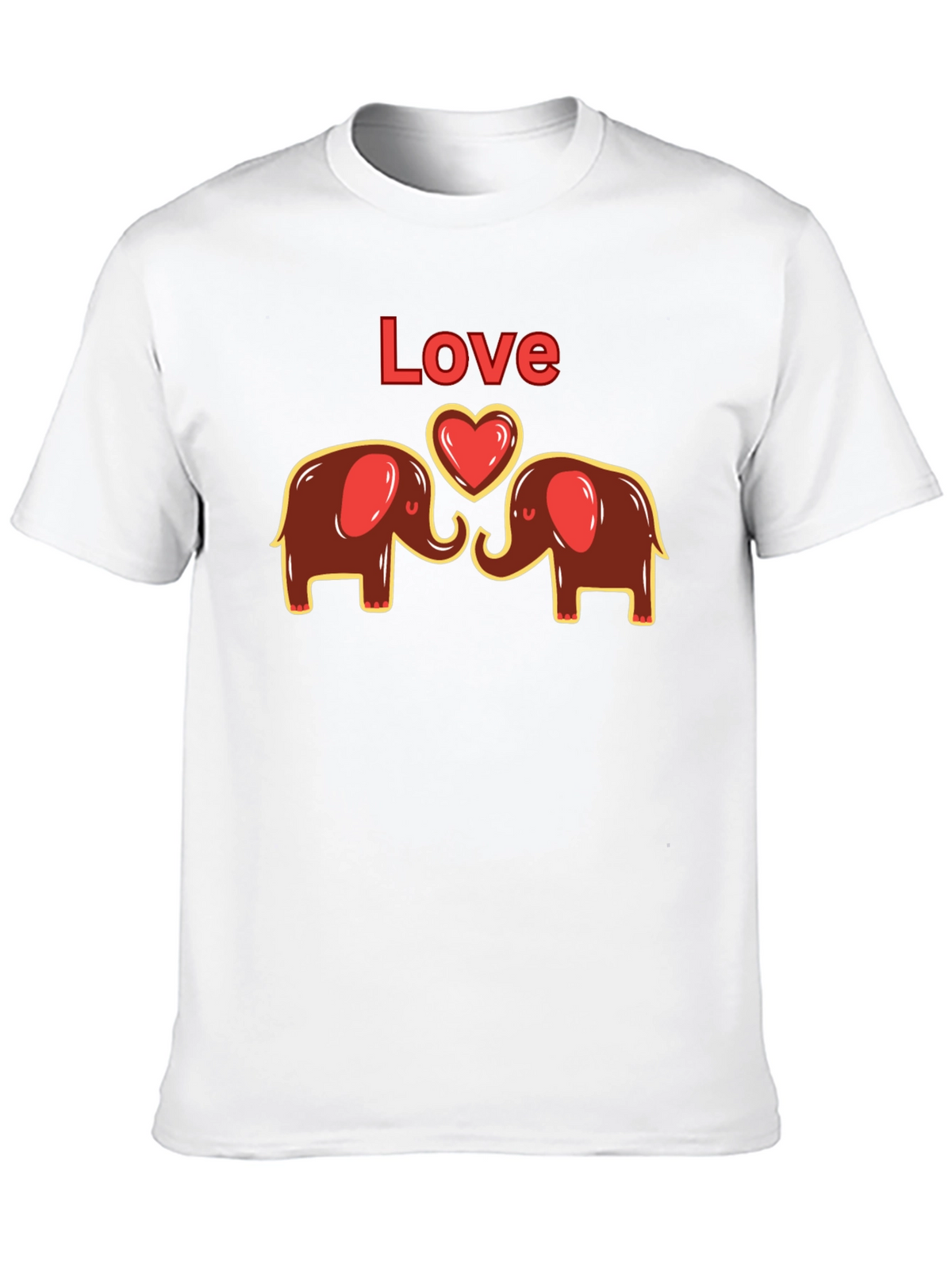 Elephant Love Graphic Tee - Cute Animal Design