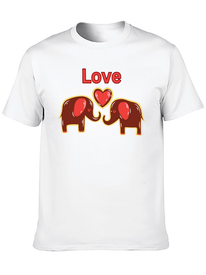 Elephant Love Graphic Tee - Cute Animal Design