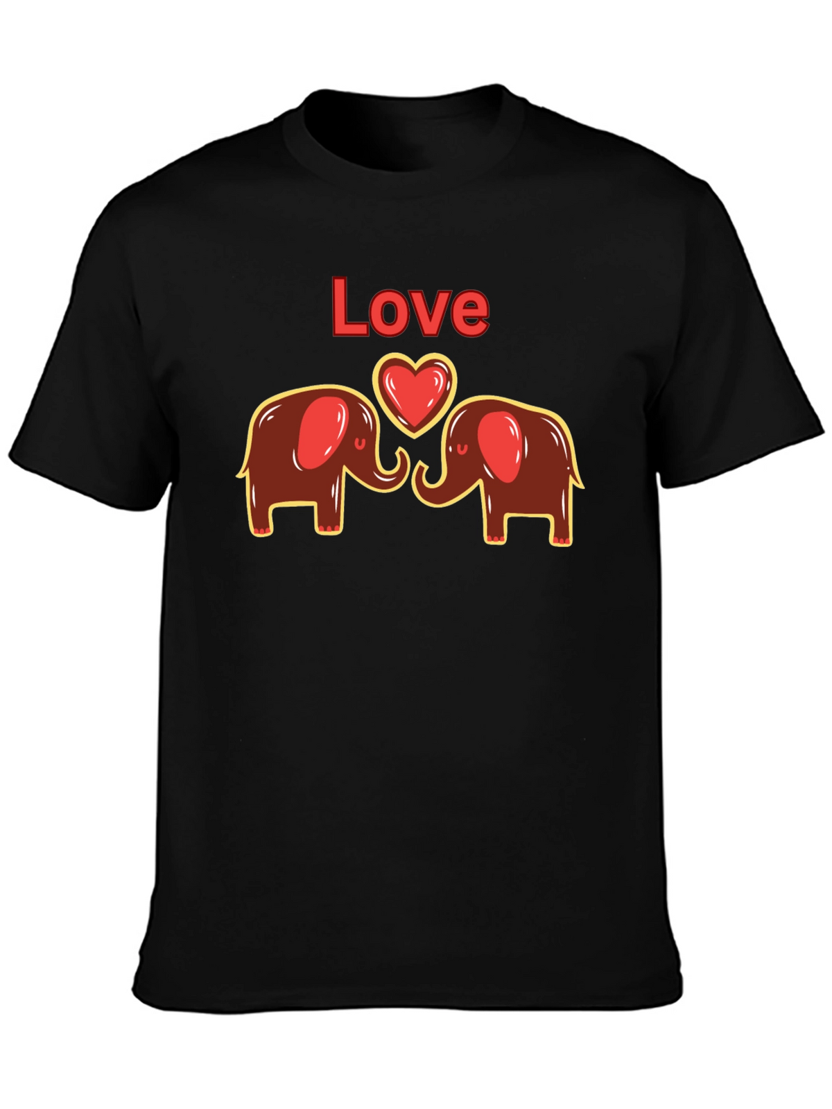 Elephant Love Graphic Tee - Cute Animal Design