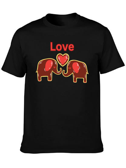 Elephant Love Graphic Tee - Cute Animal Design