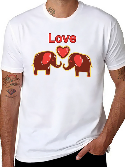 Elephant Love Graphic Tee - Cute Animal Design