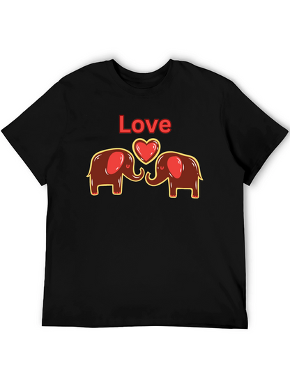 Elephant Love Graphic Tee - Cute Animal Design