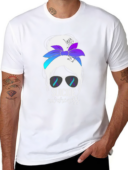 Suicide Awareness Messy Bun T-Shirt