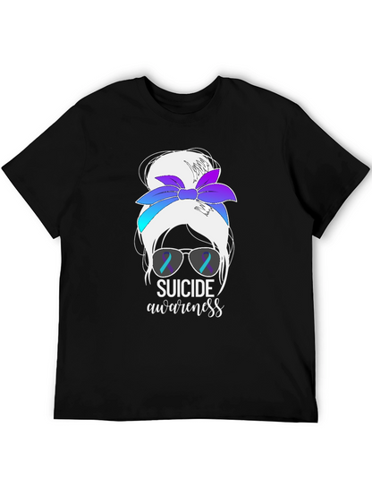 Suicide Awareness Messy Bun T-Shirt