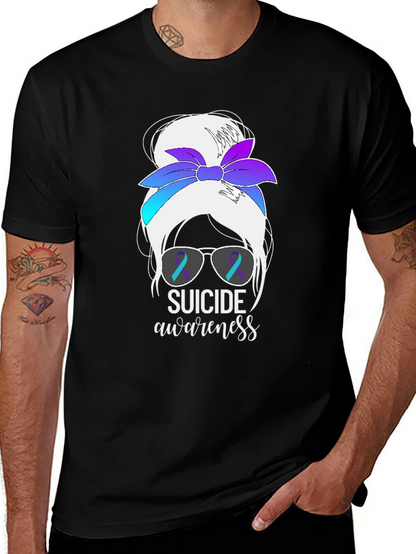 Suicide Awareness Messy Bun T-Shirt