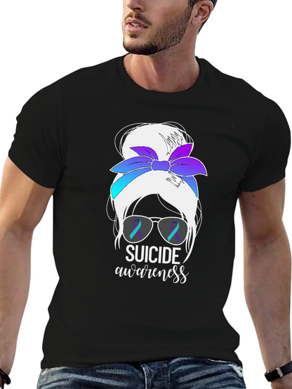 Suicide Awareness Messy Bun T-Shirt