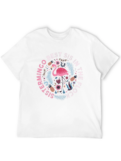 Flamingo Best Sis In The Flock Graphic T-Shirt