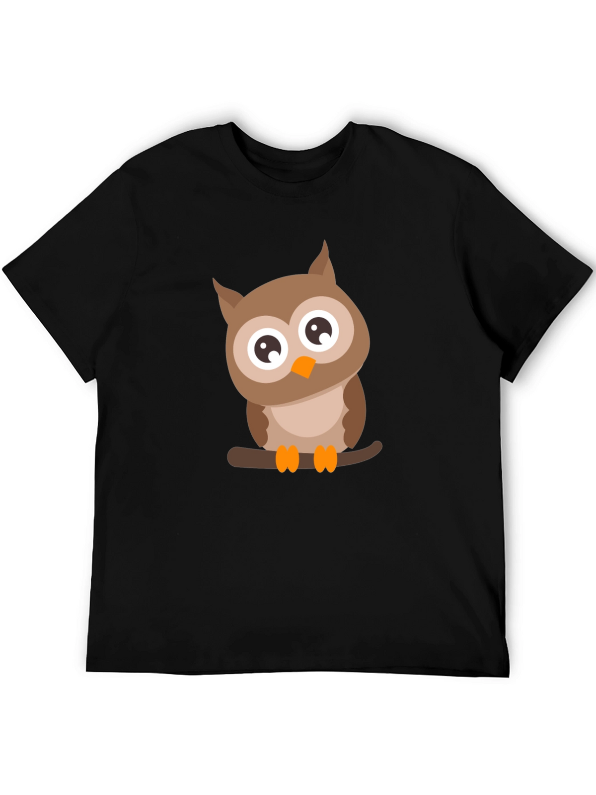 Mens Black Owl Graphic Tee