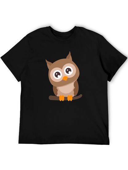 Mens Black Owl Graphic Tee