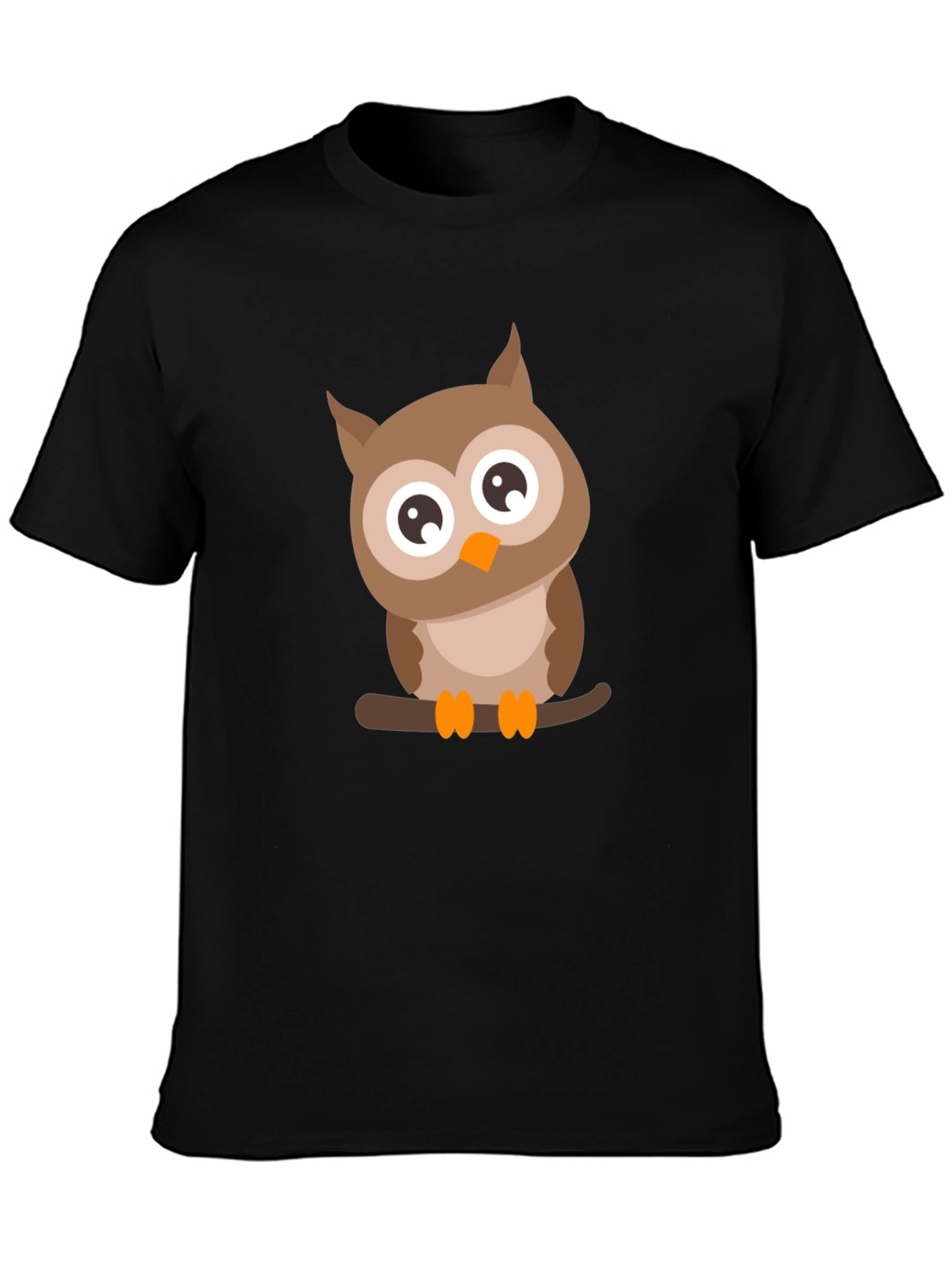 Mens Black Owl Graphic Tee