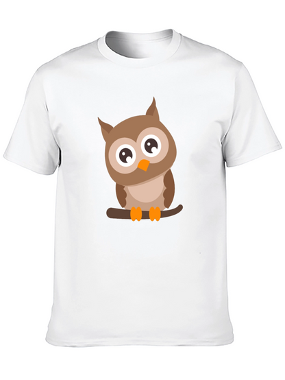 Mens Black Owl Graphic Tee