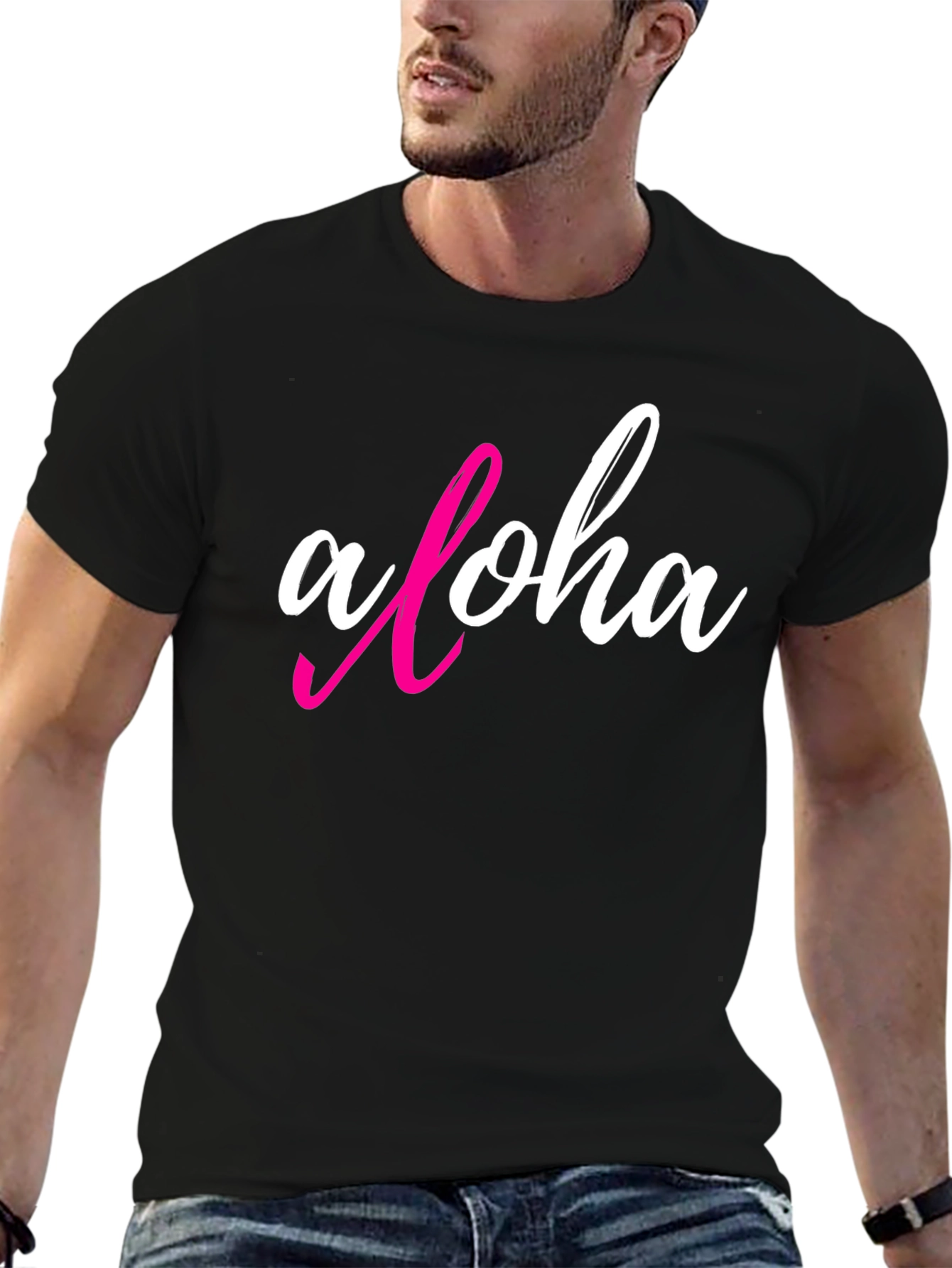 Aloha Graphic T-Shirt - Casual Black Tee