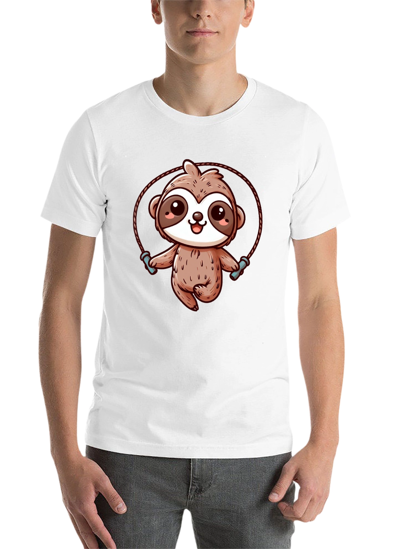 Sloth Skipping Rope Graphic T-Shirt