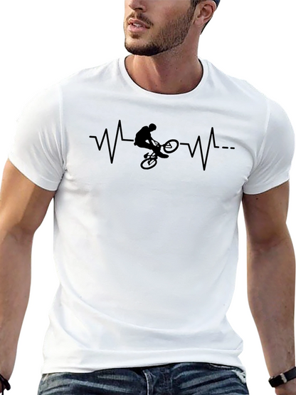 BMX Heartbeat Graphic Tee - Black Cotton T-Shirt