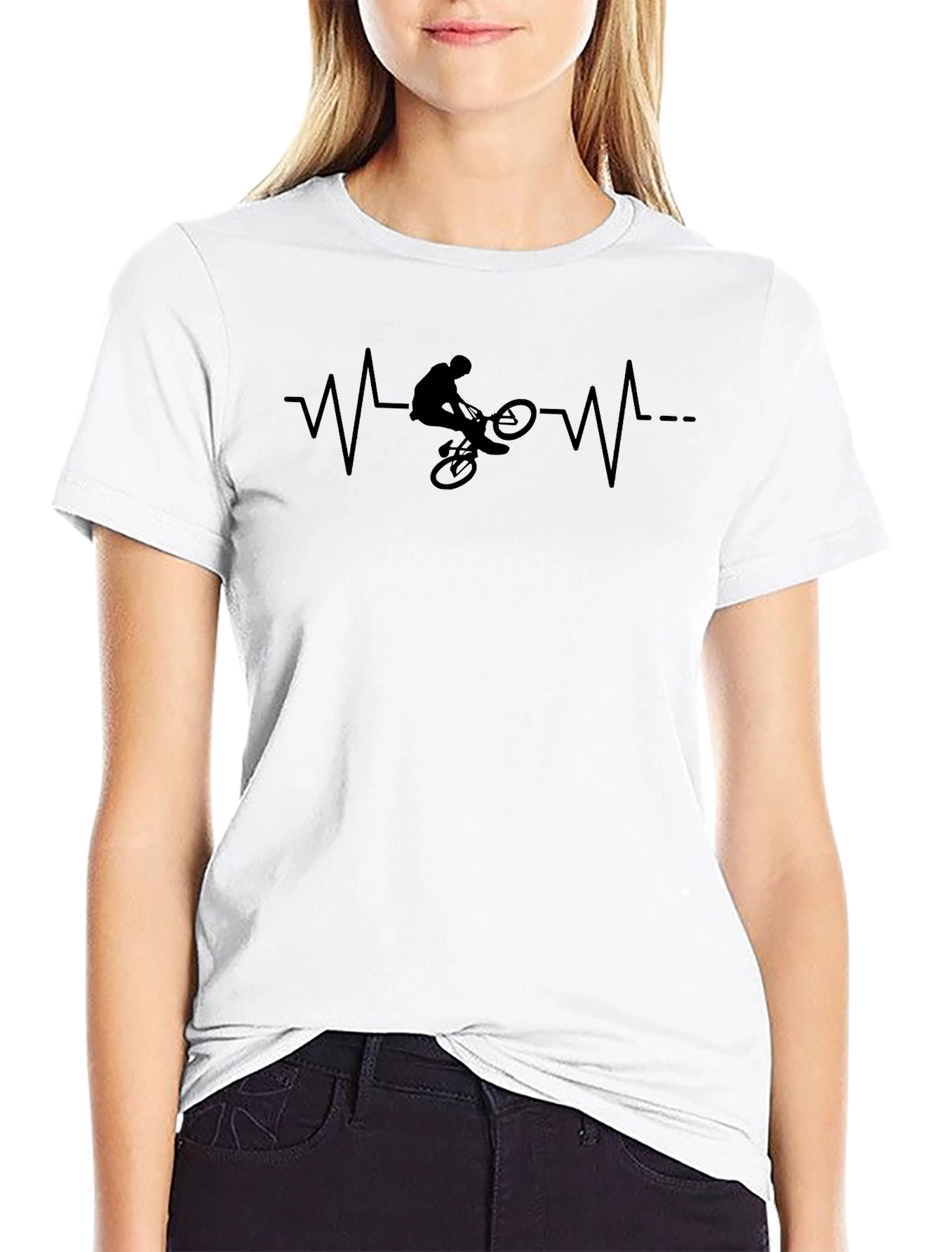 BMX Heartbeat Graphic Tee - Black Cotton T-Shirt