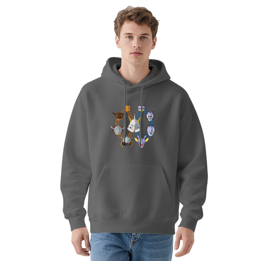 Colorful Monster Circular Graphic Men¡¯s Hoodie, Thick Warm Comfort