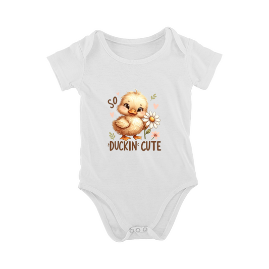So Duckin¡¯ Cute Fluffy Duck Daisy Flower Infant Onesie