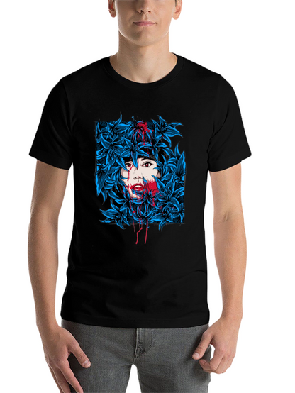 Floral Woman Graphic Tee - Black