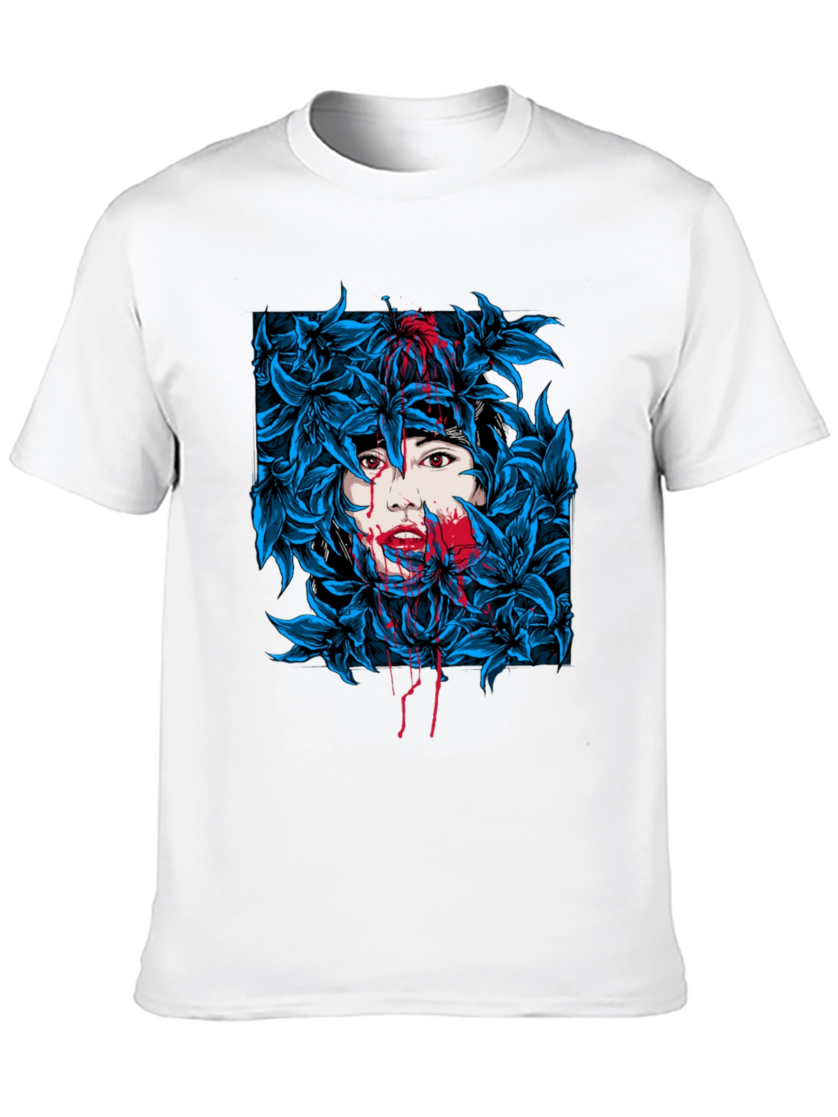Floral Woman Graphic Tee - Black